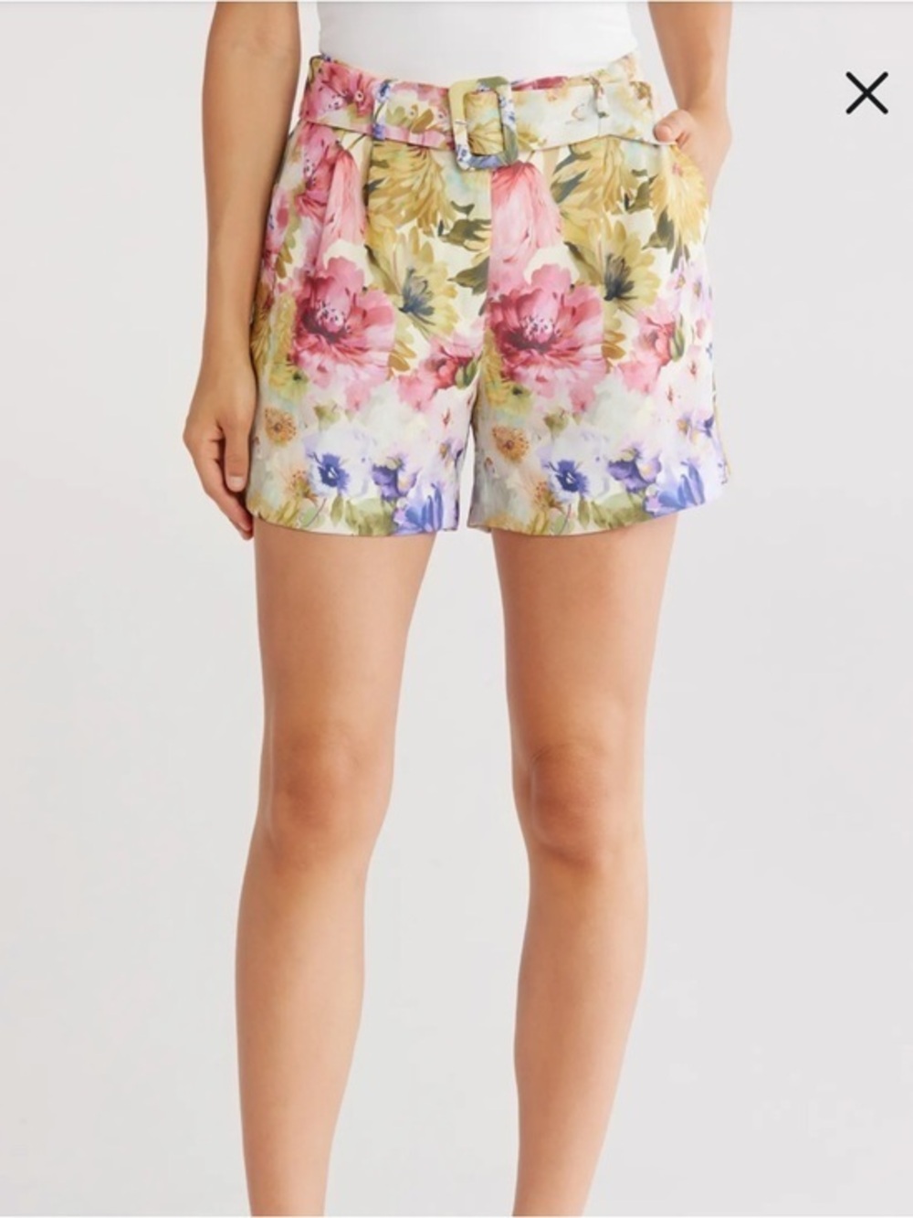 NWOT Jason Wu Floral Belted High Waist Shorts size 8